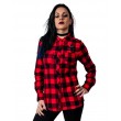 Dragstrip Kustom Women Checkered Lumber Jack Shirt in Black & Red